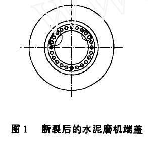 圖1 斷裂后的水泥磨機(jī)端蓋