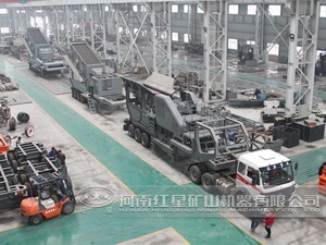 紅星機(jī)器移動(dòng)破碎站組裝生產(chǎn)車間