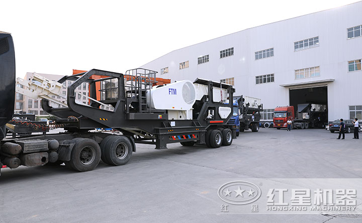 河卵石移動式破碎機