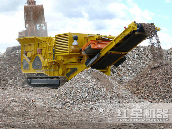 移動(dòng)式破碎機(jī)處理建筑垃圾
