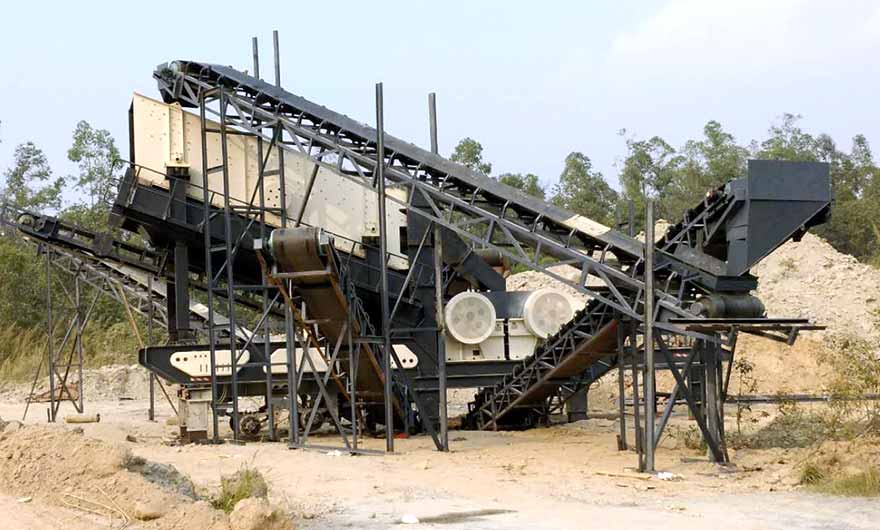 湖北日產(chǎn)2000噸石子移動破碎生產(chǎn)線