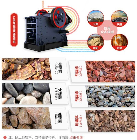 顎式破碎機(jī)破碎物料及應(yīng)用圖
