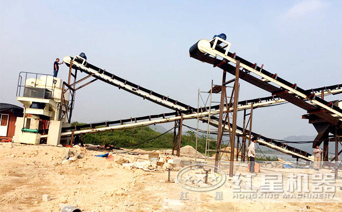 紅星制砂生產(chǎn)線(xiàn)安裝現(xiàn)場(chǎng)