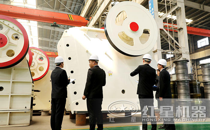 紅星銷售人員帶客戶參觀設(shè)備