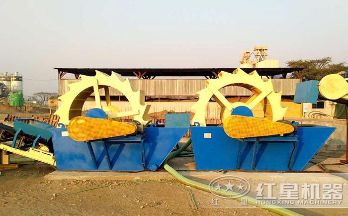 玄武巖洗砂機(jī)工作現(xiàn)場