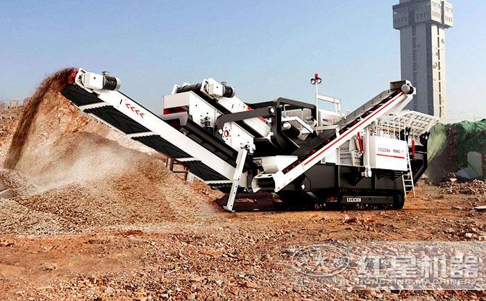 履帶式移動建筑垃圾破碎制砂一體機現(xiàn)場