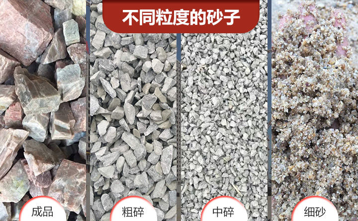 不同規(guī)格的制砂成品