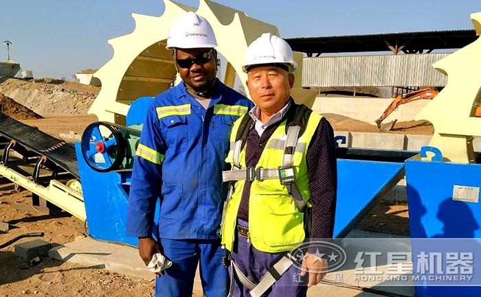 紅星輪斗式洗砂機(jī)售后服務(wù)現(xiàn)場(chǎng)