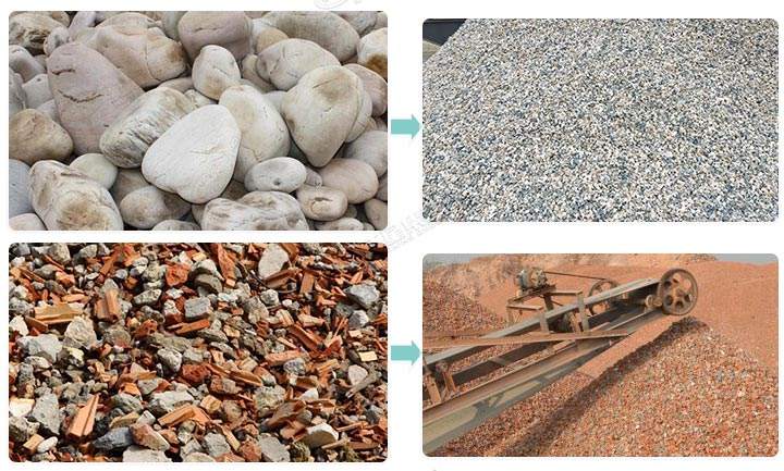 石料制砂前后圖片