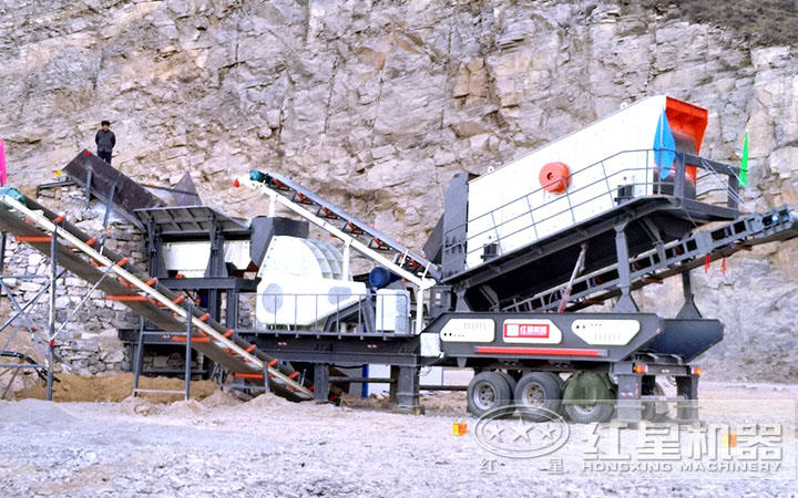 河南/洛陽客戶時產(chǎn)200噸玄武巖破碎現(xiàn)場