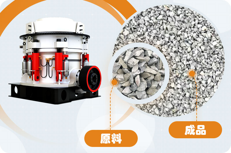 圓錐破工作效率高，石子粒形好